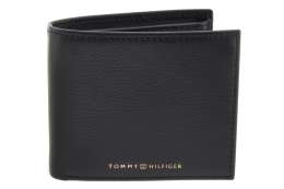 TOMMY HILFIGER Pánská černá kožená peněženka