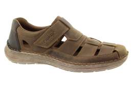 RIEKER Pánské kožené hnědé sandály