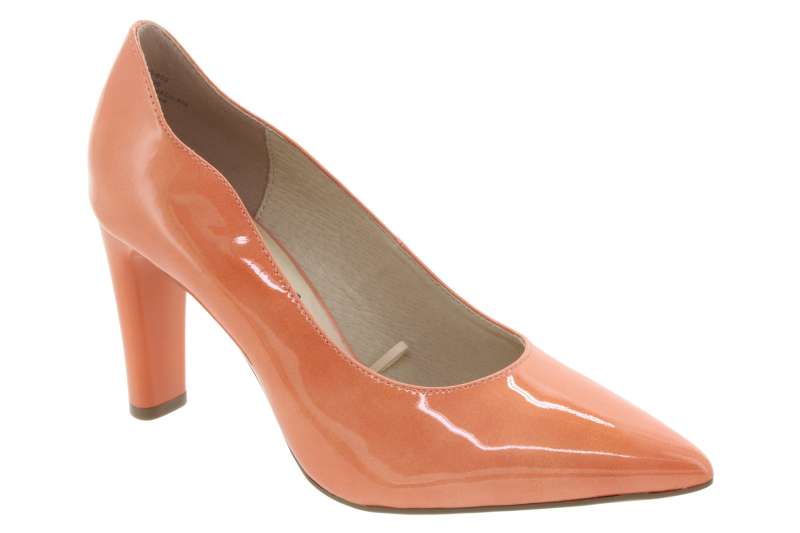 CAPRICE Dámské kožené lodičky apricot patent