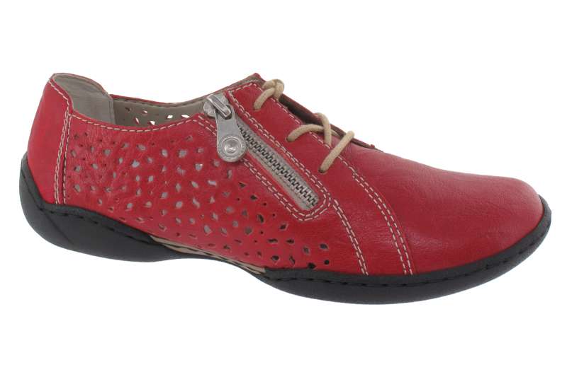 RIEKER Kožená dámská obuv rosso