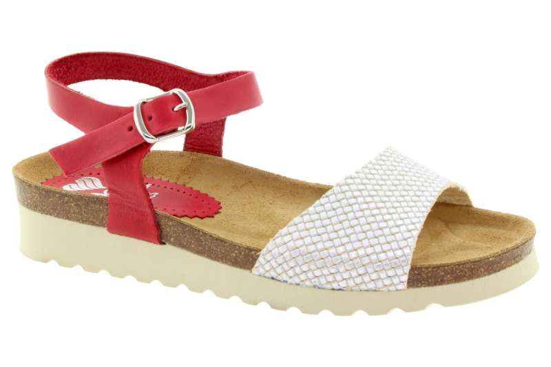 MARILA Dámské kožené sandálky carmin