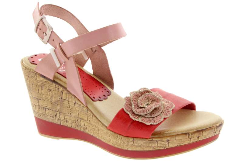 MARILA Dámské kožené sandálky na klínku 