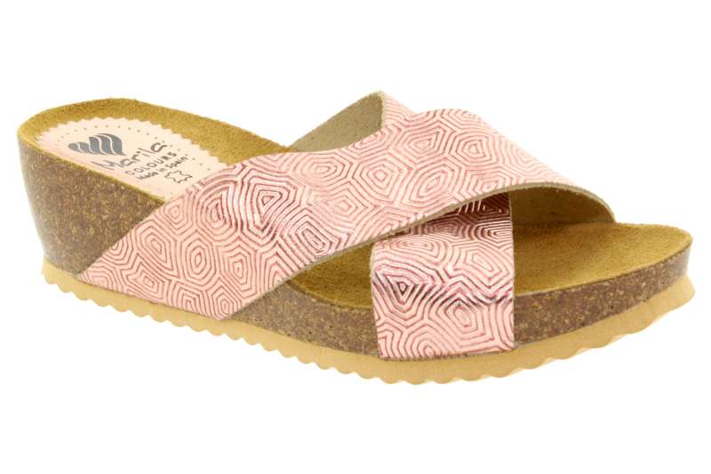 MARILA Dámské kožené pantofle salmon