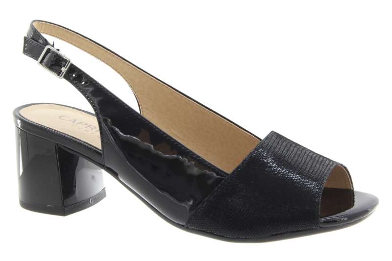 CAPRICE Dámské kožené elegantní sandálky black