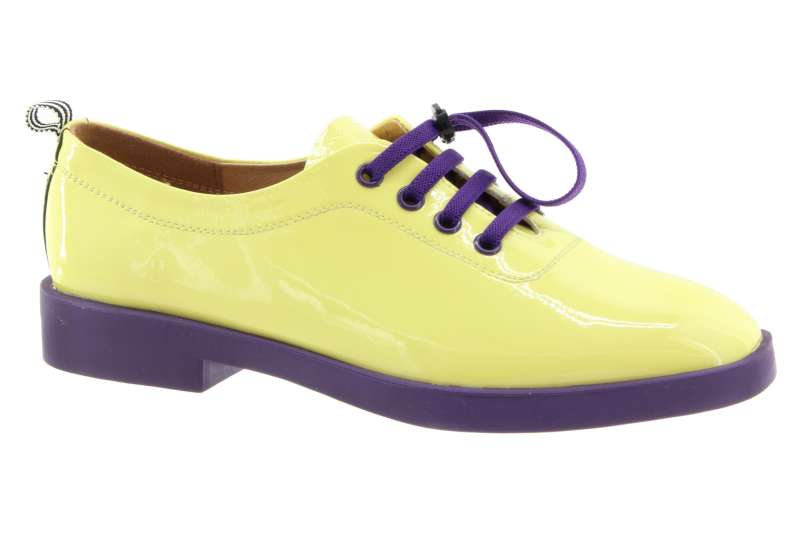 DESKA Dámské kožené polobotky yellow