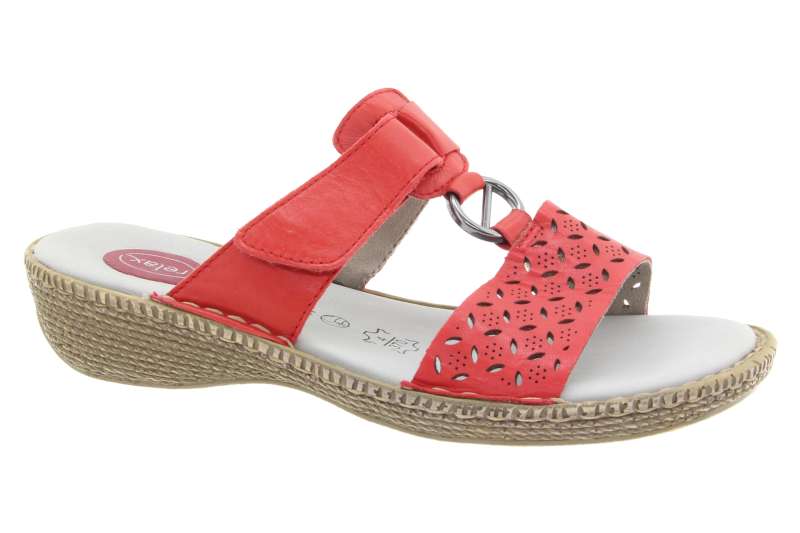 JANA Dámské kožené pantofle red