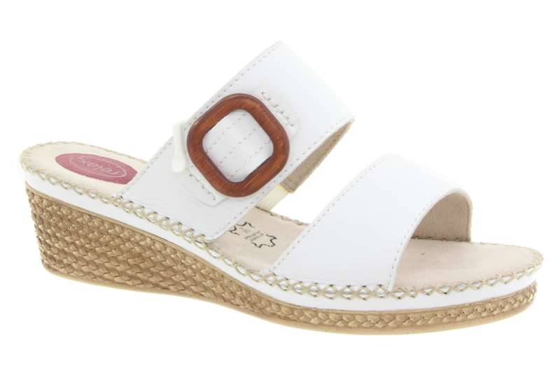 JANA Dámské kožené pantofle white