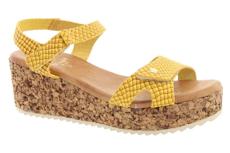 MARILA Dámské kožené sandálky giallo
