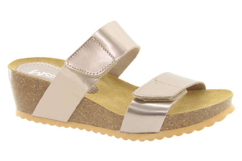 MARILA Dámské kožené pantofle beig