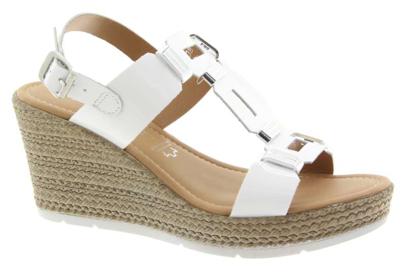 MARCO TOZZI Dámské kožené sandálky white