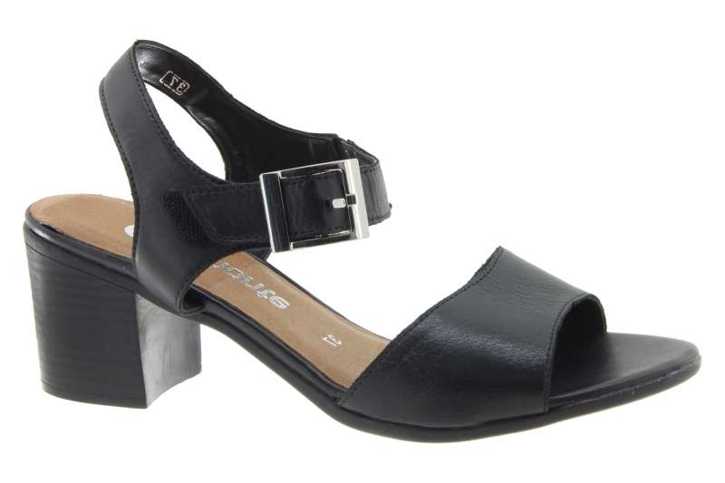 REMONTE Dámské kožené sandálky black