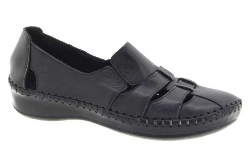 VENUS Dámské kožené mokasíny black