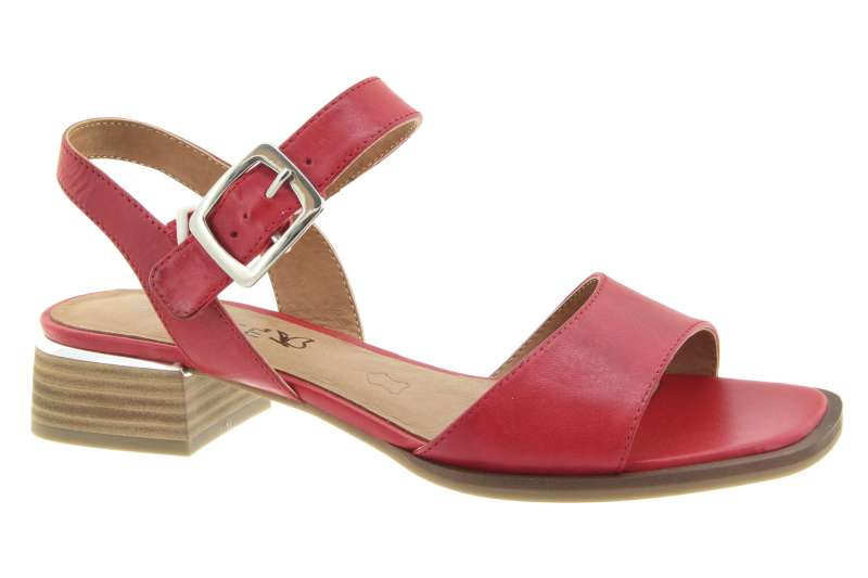 CAPRICE Dámské kožené sandálky červené