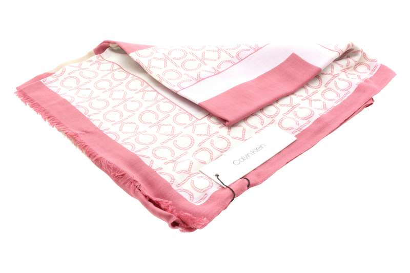 CALVIN KLEIN Dámský růžovo-bílý šátek