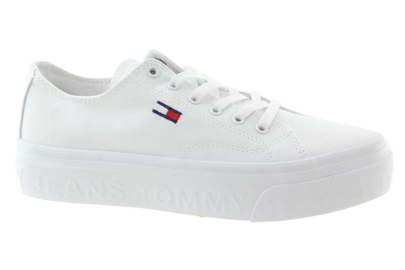 TOMMY JEANS Dámské textilní tenisky bílé