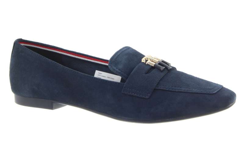 TOMMY HILFIGER Dámské kožené modré mokasínky