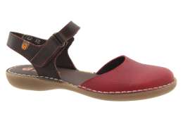 JUNGLA Dámské kožené sandálky hnědo-červené