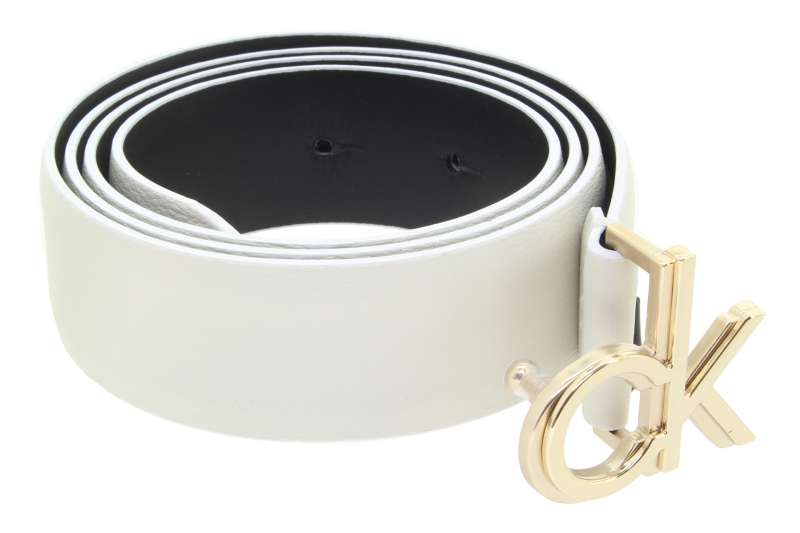 CALVIN KLEIN Dámský kožený pásek bílý