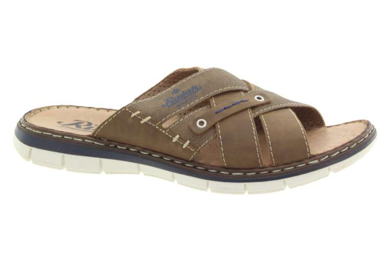 RIEKER Pánské letní pantofle hnědé