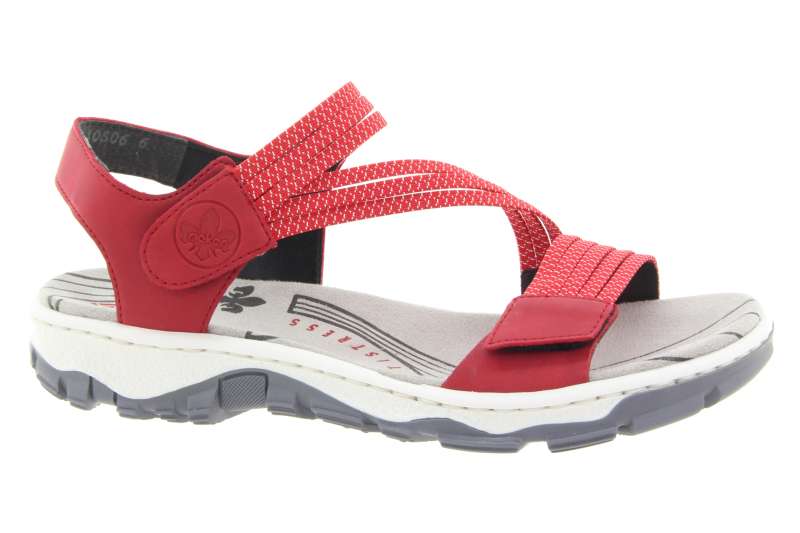 RIEKER Dámské sportovní červené sandálky