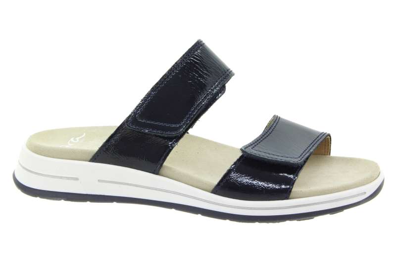 ARA Dámské kožené tmavě modré pantofle