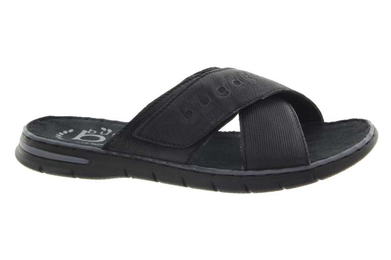 BUGATTI Pánské kožené černé pantofle