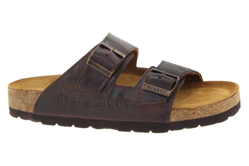 BUGATTI Pánské kožené hnědé pantofle