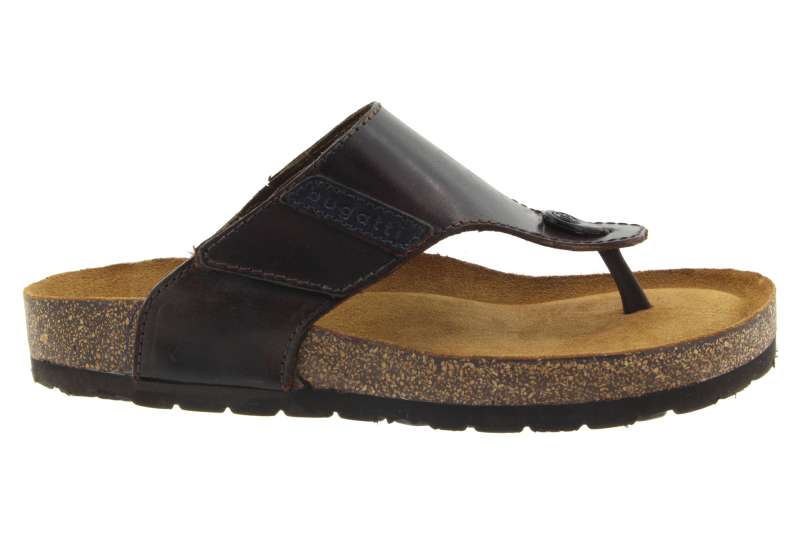 BUGATTI Pánské kožené hnědé žabky