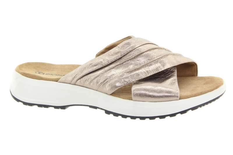 CAPRICE Dámské kožené metalické pantofle