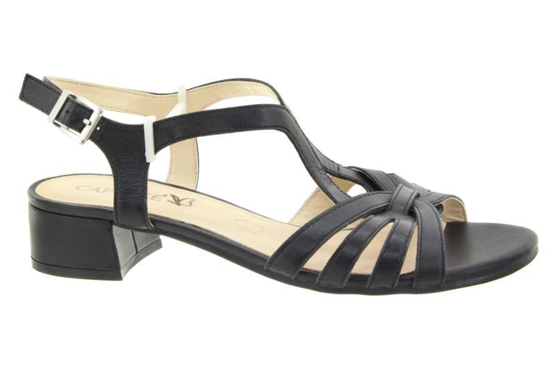 CAPRICE Dámské kožené elegantní sandálky černé