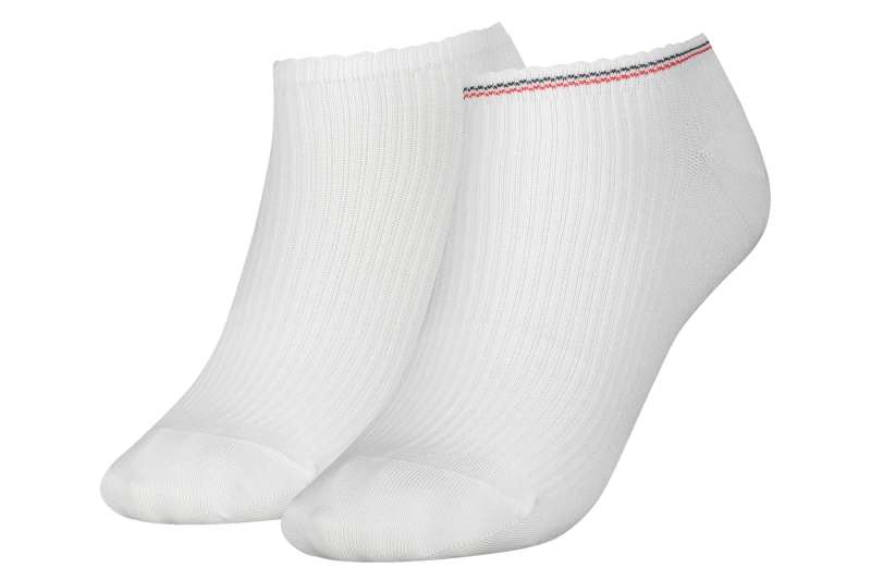 TOMMY HILFIGER Dámské bílé nízké ponožky 2 páry