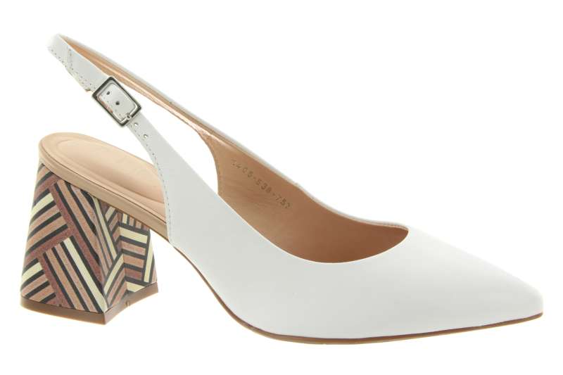 EPICA Dámské kožené bílé lodičky s prázdnou patou