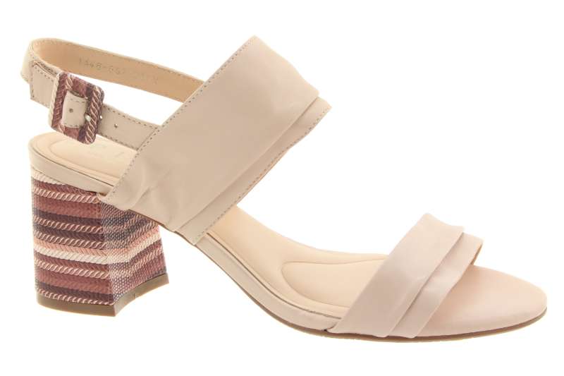 EPICA Dámské kožené béžové sandálky na podpatku