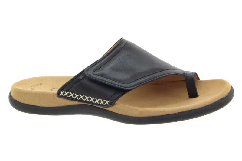 GABOR Dámské černé kožené žabky