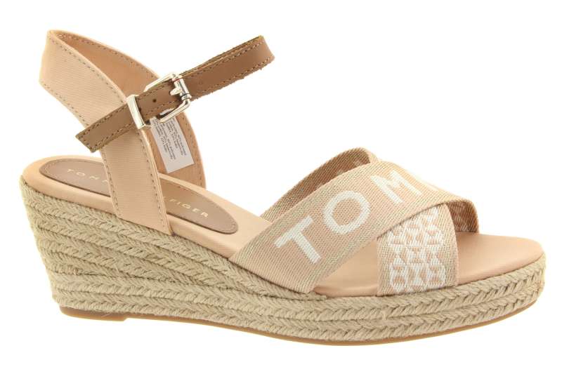 TOMMY HILFIGER Dámské béžové sandálky na klínu