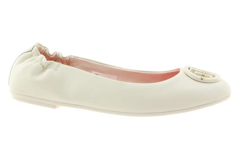 TOMMY HILFIGER Dámské kožené bílé baleríny