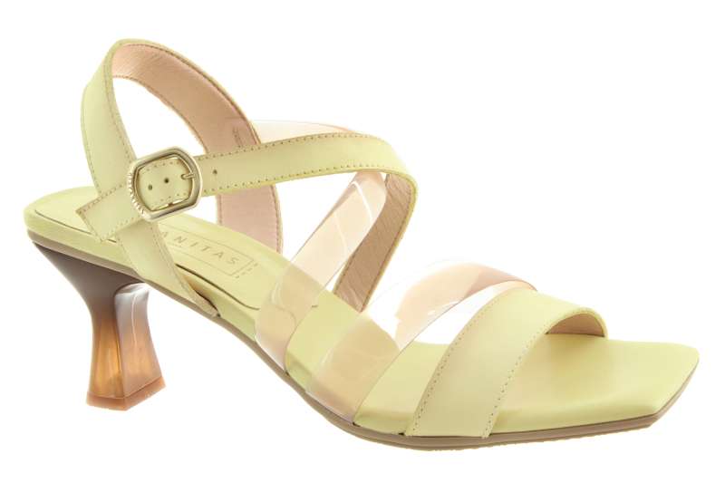 HISPANITAS Dámské kožené žluté letní sandálky