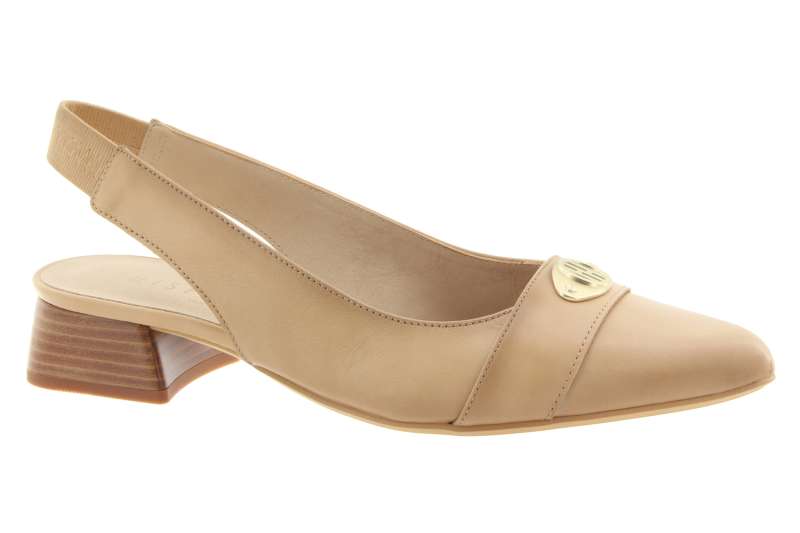 HISPANITAS Dámské kožené béžové balerínky s prázdnou patou