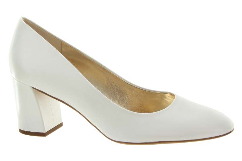 HÖGL Dámské kožené perlově bílé lodičky na širším podpatku