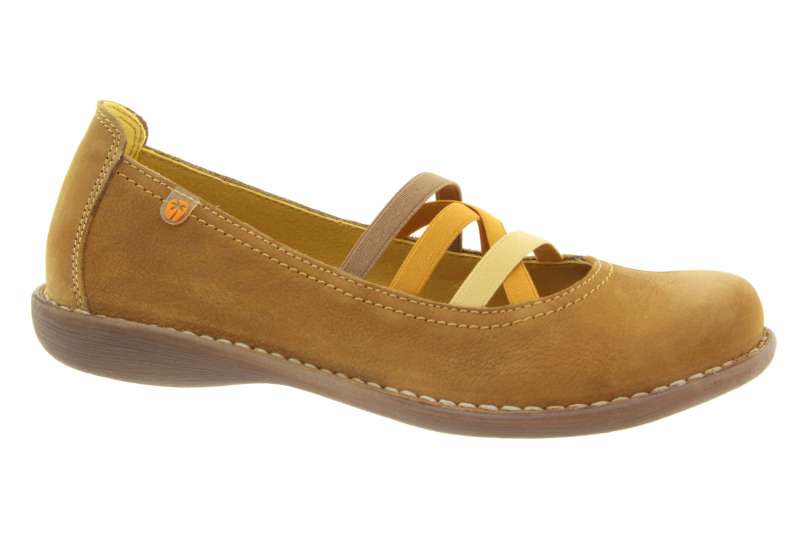 JUNGLA Dámské kožené tmavě žluté baleríny