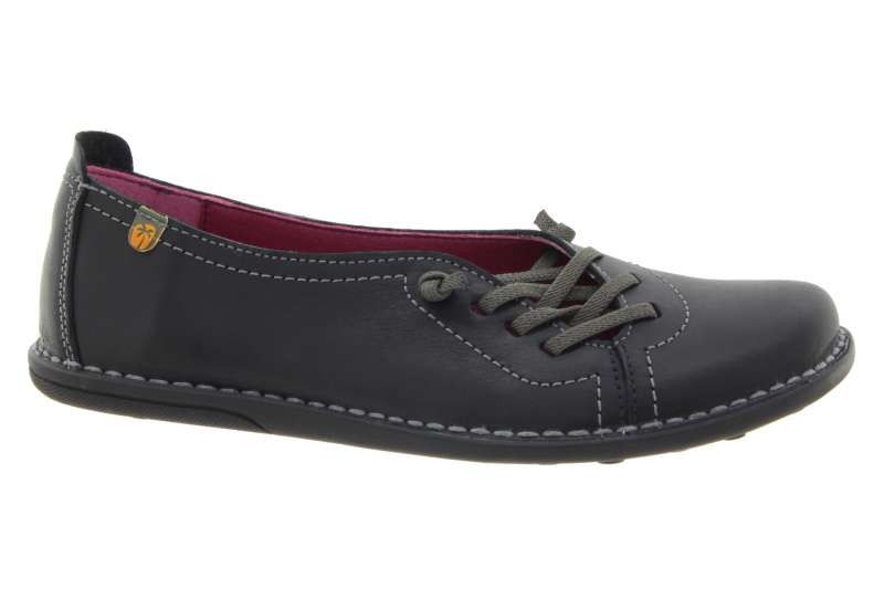 JUNGLA Dámské kožené černé baleríny