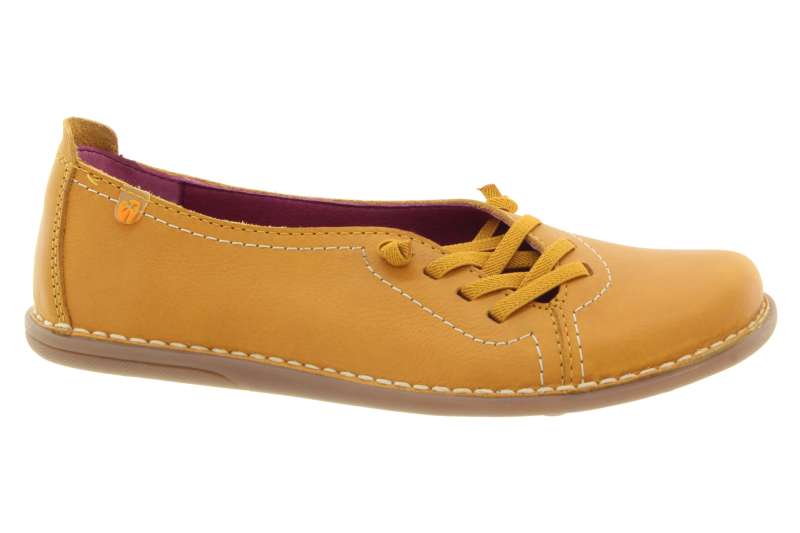 JUNGLA Dámské kožené žluté baleríny