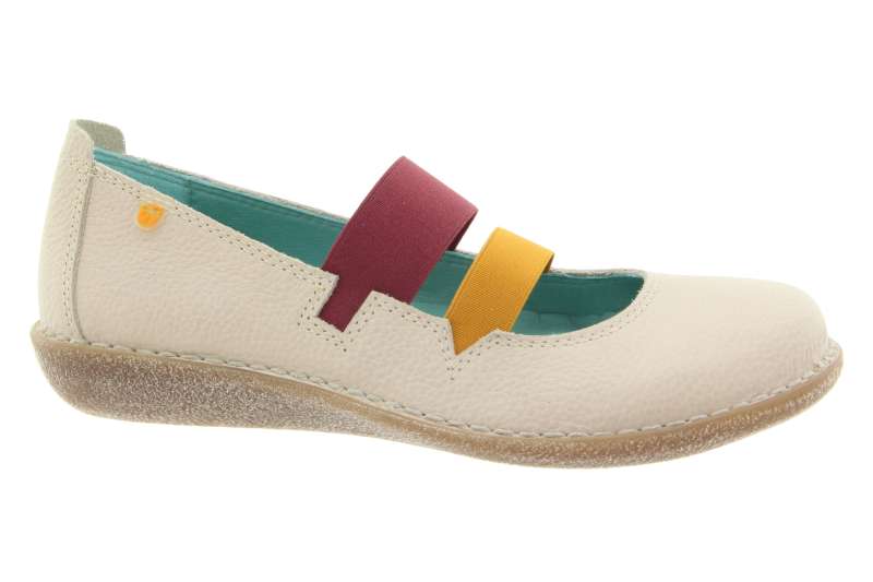 JUNGLA Dámské kožené krémové baleríny