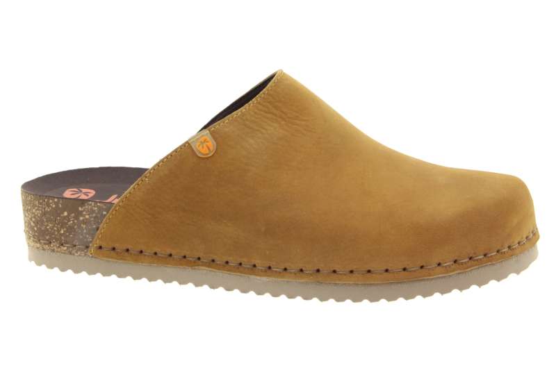 JUNGA Dámské kožené pantofle tmavě žluté