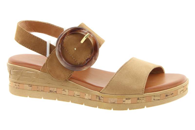 MUSTANG Dámské hnědé sandálky na klínu