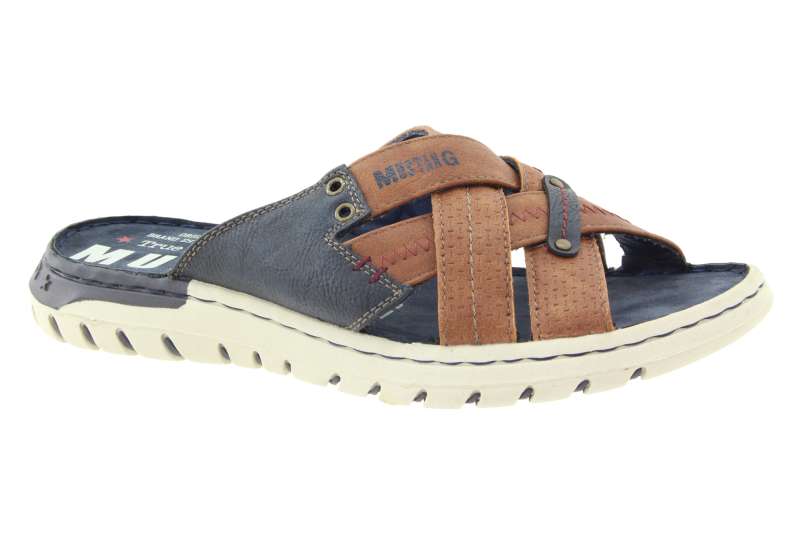 MUSTANG Pánské hnědo modré pantofle