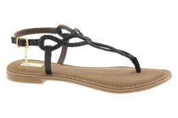 MEXX Dámské černé kožené sandálky