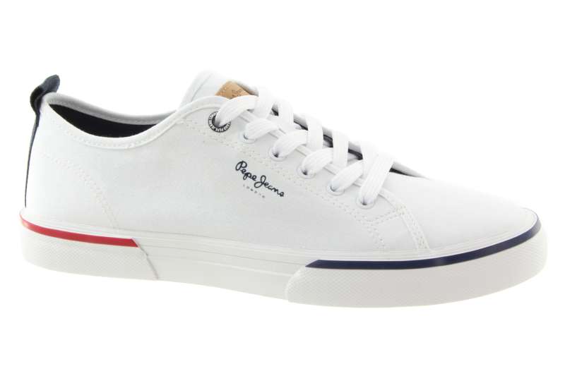 PEPE JEANS Pánské bílé textilní tenisky