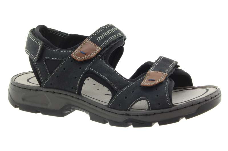 RIEKER Pánské kožené tmavě modré sandály