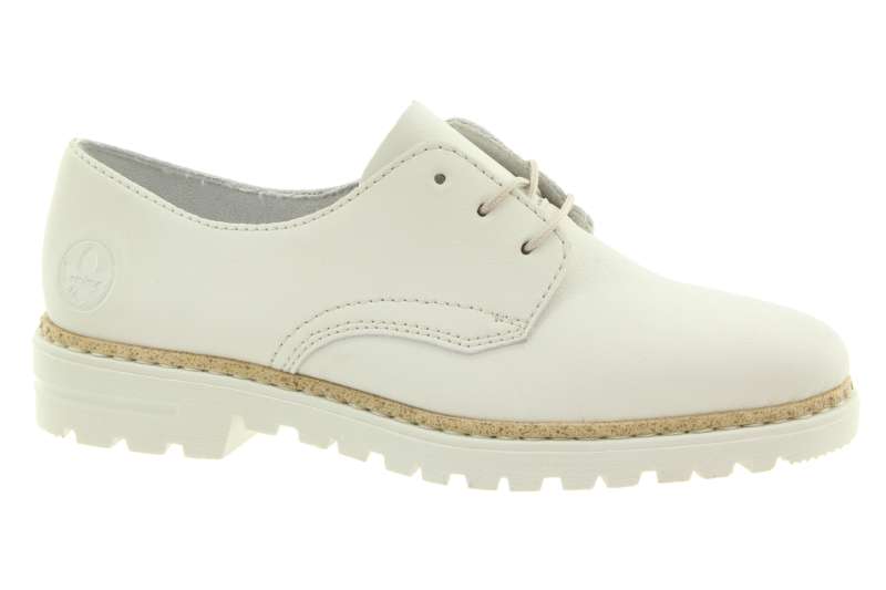 RIEKER Dámské kožené off white polobotky